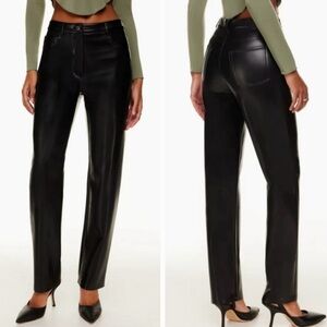 Aritzia Wilfred Vegan Faux Leather High Waist Straight Leg Pants Size 8